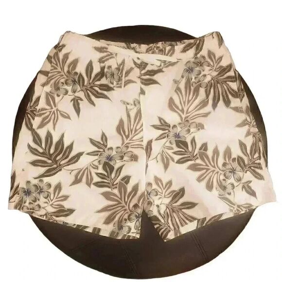 MERONA Men's XL ( 38-42") White/Moss Floral Brief Lined Trunks - Picture 1 of 12